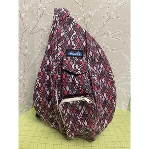 Kavu Rope Shoulder Sling Bag Aztec Southwestern Red Pink Purple Hiking Outdoor